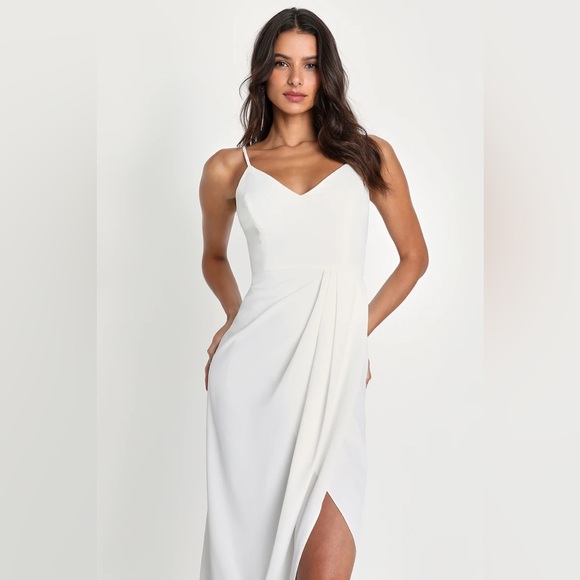 Lulus White Midi Dress - Size Medium - Picture 2 of 6